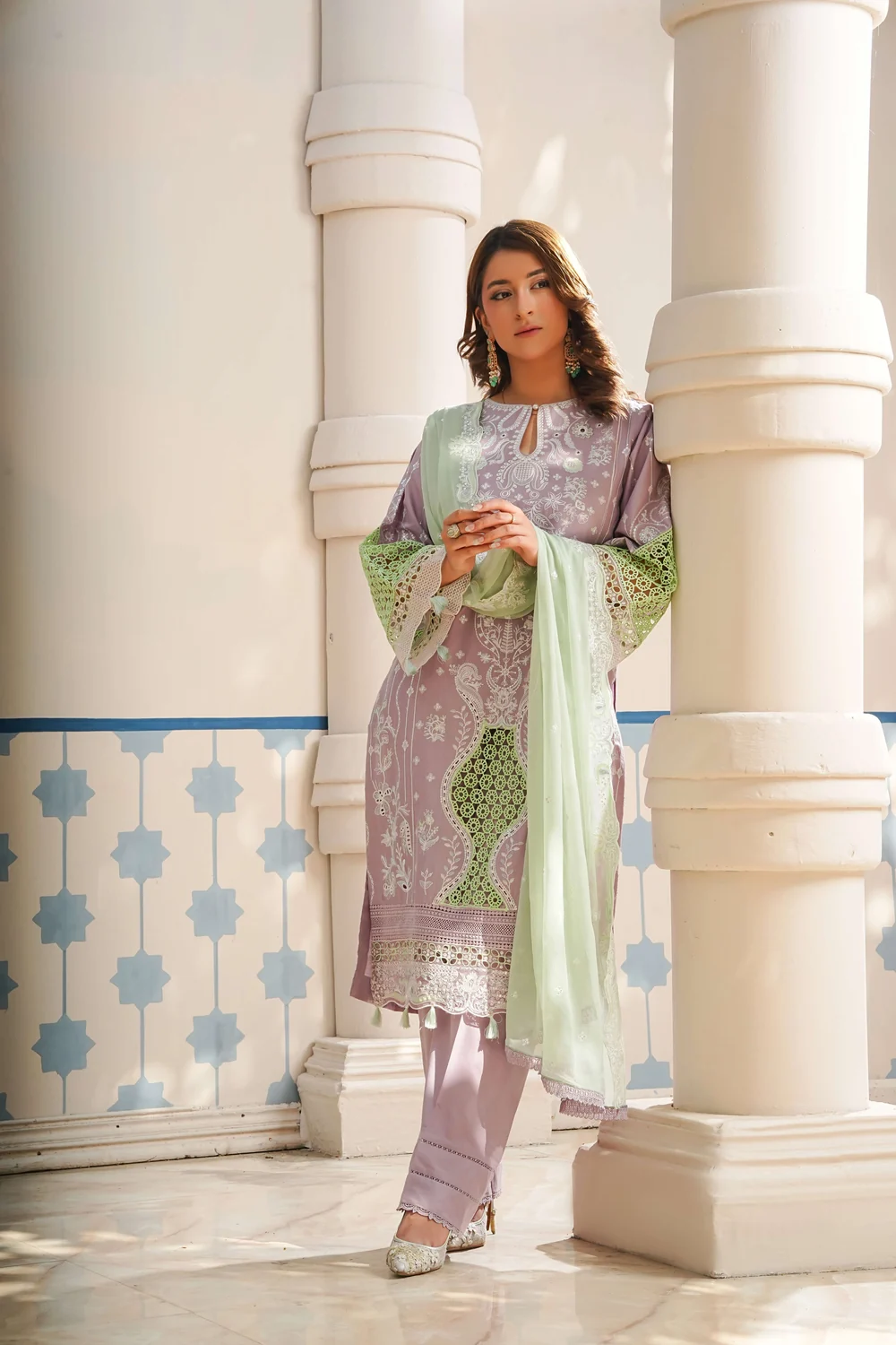 Lavender & Mint Look Pakistani outfit